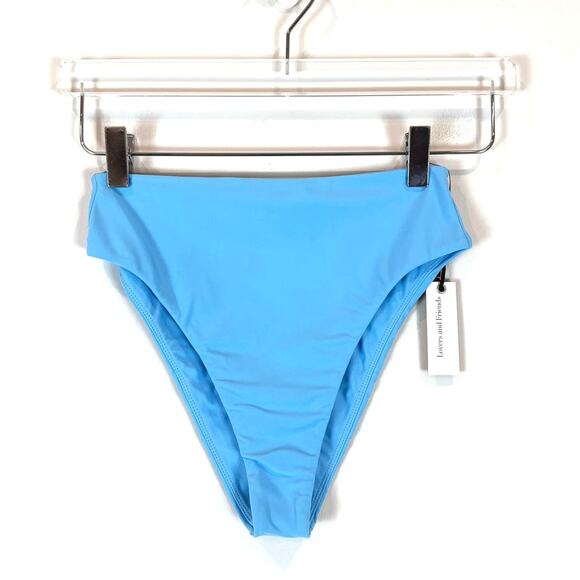 Lovers + Friends High Waist Blue Bikini Swimsuit Bottoms Women's Size XS NWT - Picture 1 of 3